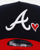 New Era Atlanta Braves 'Team Color Hearts' 9FORTY A-Frame Snapback Navy/Red
