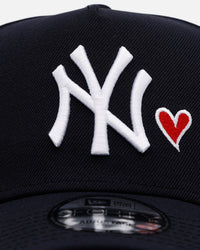 New Era New York Yankees 'Team Color Hearts' 9FORTY A-Frame Snapback Navy