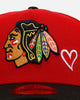 New Era Chicago Blackhawks 'Team Color Hearts' 9FORTY A-Frame Snapback Official Team Color