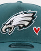 New Era Philadelphia Eagles 'Team Color Hearts' 9FORTY A-Frame Snapback Official Team Color