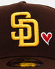 New Era San Diego Padres 'Team Color Hearts' 9FORTY A-Frame Snapback Official Team Color