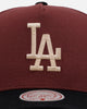 Mitchell & Ness Los Angeles Dodgers 'Vintage Burgundy' Pro Pinch Snapback Burgundy