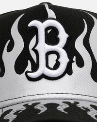 New Era Boston Red Sox 'Metallic Flames' 9FORTY A-Frame Snapback Black/Silver