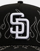 New Era San Diego Padres 'Outline Flames' 9FORTY A-Frame Snapback Black