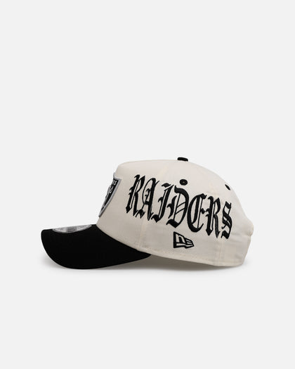 New Era Las Vegas Raiders 'Gothic Script Two Tone' 9FORTY A-Frame Snapback Chrome/Black