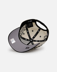 New Era Las Vegas Raiders 'Gothic Script Two Tone' 9FORTY A-Frame Snapback Chrome/Black