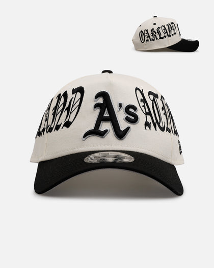New Era Oakland Athletics 'Gothic Script Two Tone' 9FORTY A-Frame Snapback Chrome/Black