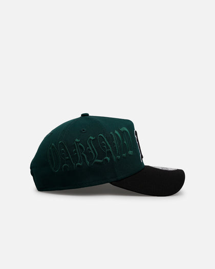 New Era Oakland Athletics 'Gothic Script Two Tone' 9FORTY A-Frame Snapback Dark Green/Black