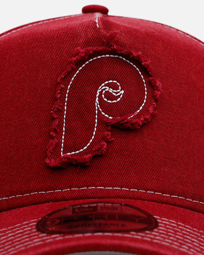 New Era Philadelphia Phillies 'Distressed And Worn' 9FORTY A-Frame Casual Strapback Burgundy