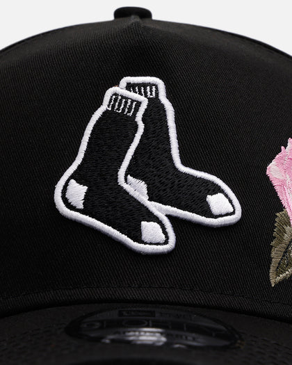 New Era Boston Red Sox 'Pink Rose Embroidery' 9FORTY A-Frame Snapback Black/Pink