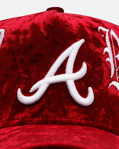 New Era Atlanta Braves 'Crushed Velvet Dreams' 9FORTY A-Frame Snapback Maroon