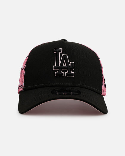New Era Los Angeles Dodgers 'Thoughtful' 9FORTY A-Frame Trucker Snapback Black/Pink