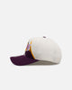 Mitchell & Ness Los Angeles Lakers 'Shark Tooth' Pro Pinch Snapback Cream/Purple