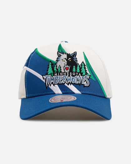 Mitchell & Ness Minnesota Timberwolves 'Shark Tooth' Pro Pinch Snapback Cream/Blue