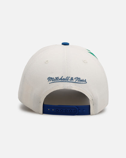 Mitchell & Ness Minnesota Timberwolves 'Shark Tooth' Pro Pinch Snapback Cream/Blue