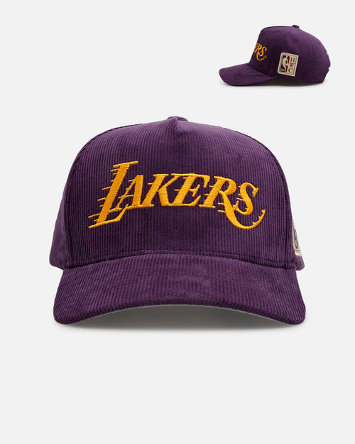 Mitchell & Ness Los Angeles Lakers 'Vintage Cord' Pro Pinch Corduroy Snapback Purple
