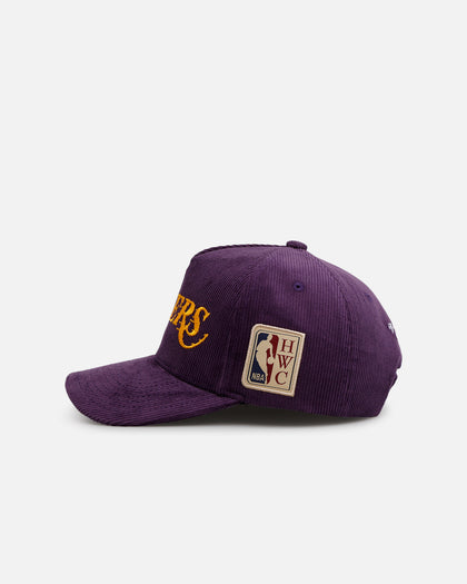 Mitchell & Ness Los Angeles Lakers 'Vintage Cord' Pro Pinch Corduroy Snapback Purple