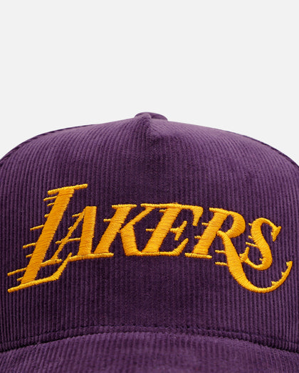 Mitchell & Ness Los Angeles Lakers 'Vintage Cord' Pro Pinch Corduroy Snapback Purple