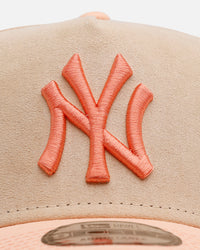 New Era New York Yankees 'Peach Suede' 9FORTY A-Frame Snapback Peach