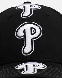 New Era Philadelphia Phillies 'Spine' 9FORTY A-Frame Strapback Black/White