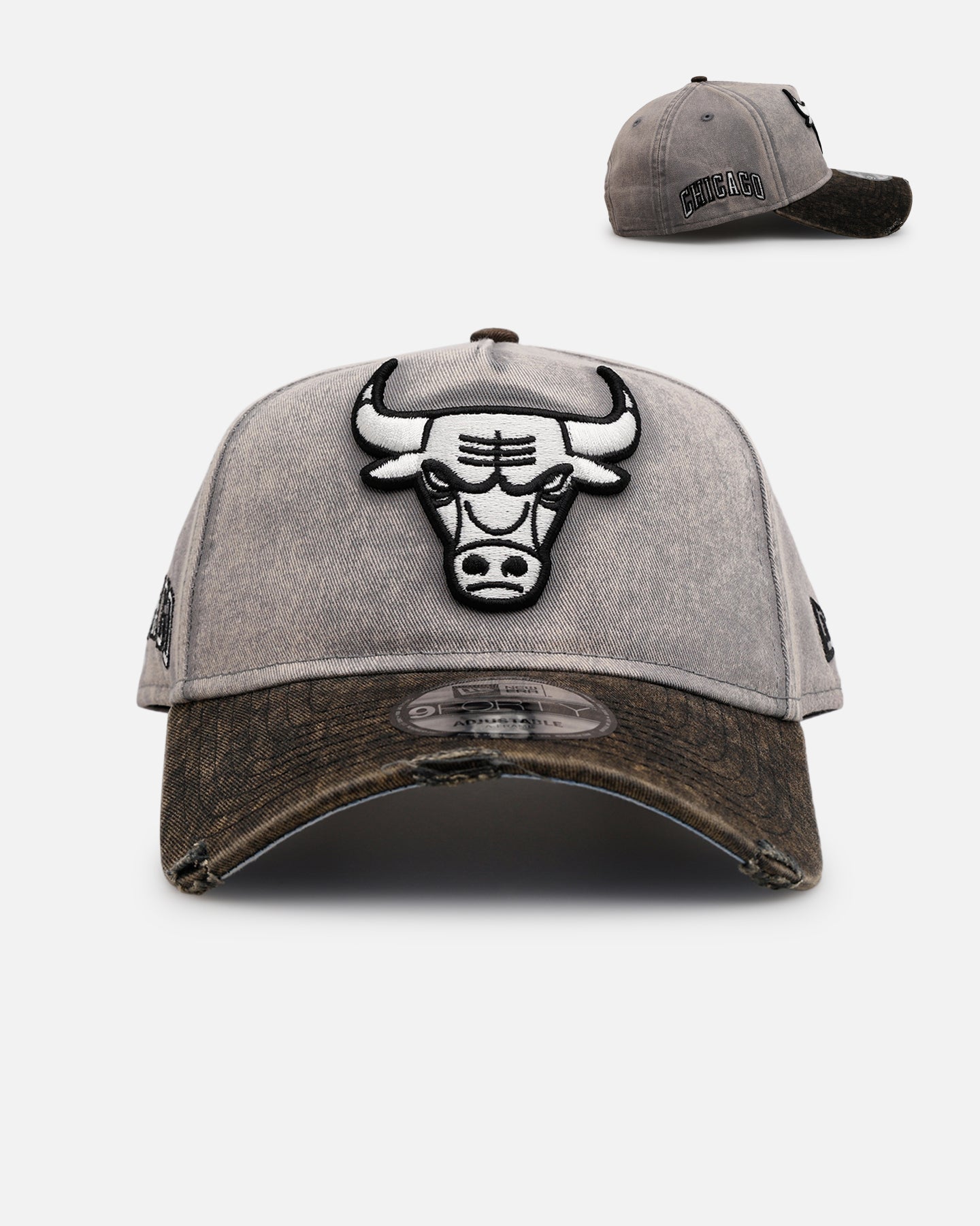 New Era Chicago Bulls 'Washed Storm Gray' 9FORTY A-Frame Snapback