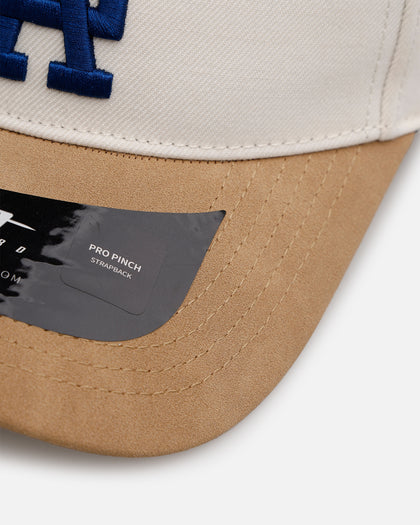 Pro Standard Los Angeles Dodgers 'Signature Suede' Pro Pinch Strapback Eggshell