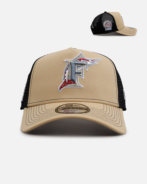 New Era Florida Marlins 'Vintage Truckers' 9FORTY A-Frame Trucker Snapback Vegas Gold