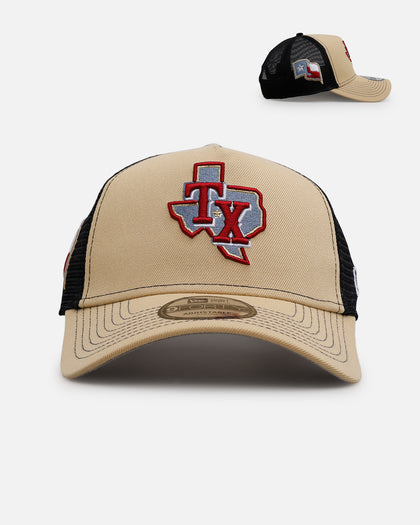 New Era Texas Rangers 'Vintage Truckers' 9FORTY A-Frame Trucker Snapback Vegas Gold