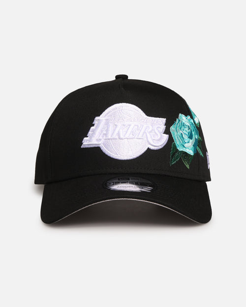 New Era Los Angeles Lakers 'Aqua Rose Embroidery' 9FORTY A-Frame Snapback Black/Aqua