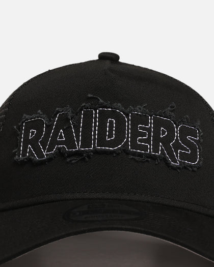 New Era Las Vegas Raiders 'Distressed' 9FORTY A-Frame Trucker Snapback Black/White
