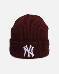 New Era New York Yankees 'Melange' Knitted Beanie Burgundy