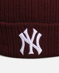 New Era New York Yankees 'Melange' Knitted Beanie Burgundy