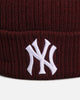 New Era New York Yankees 'Melange' Knitted Beanie Burgundy
