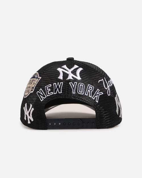 New Era New York Yankees 'Mesh Crown All Over Logos' 9FORTY A-Frame Snapback Official Team Colour
