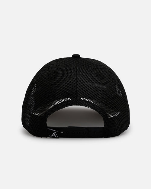 New Era Atlanta Braves 'Distressed' 9FORTY A-Frame Trucker Snapback Black/White