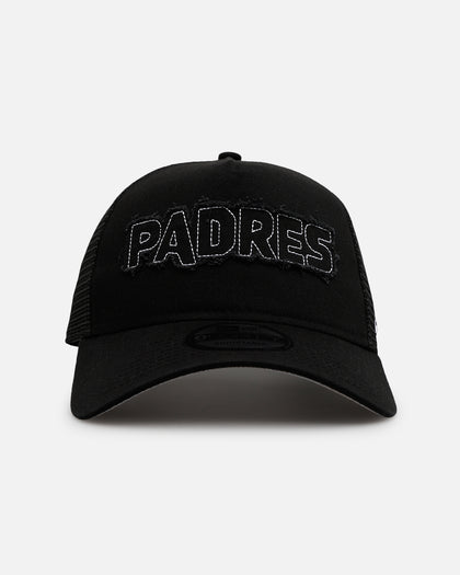 New Era San Diego Padres 'Distressed' 9FORTY A-Frame Trucker Snapback Black/White
