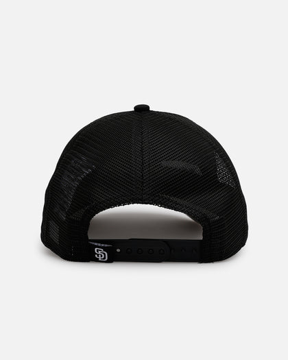 New Era San Diego Padres 'Distressed' 9FORTY A-Frame Trucker Snapback Black/White