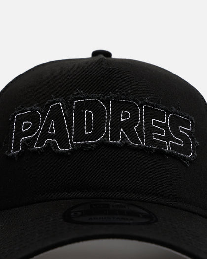New Era San Diego Padres 'Distressed' 9FORTY A-Frame Trucker Snapback Black/White
