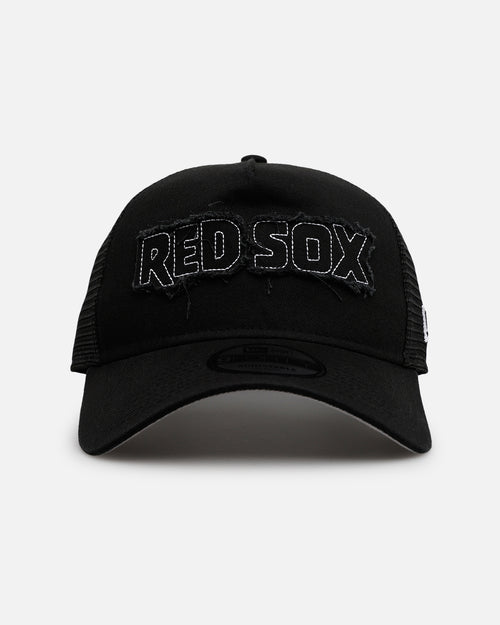 New Era Boston Red Sox 'Distressed' 9FORTY A-Frame Trucker Snapback Black/White