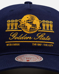 Mitchell & Ness Golden State Warriors 'Worldwide' Deadstock Snapback Navy