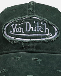 Von Dutch Distressed Dad Strapback Hat Washed Green