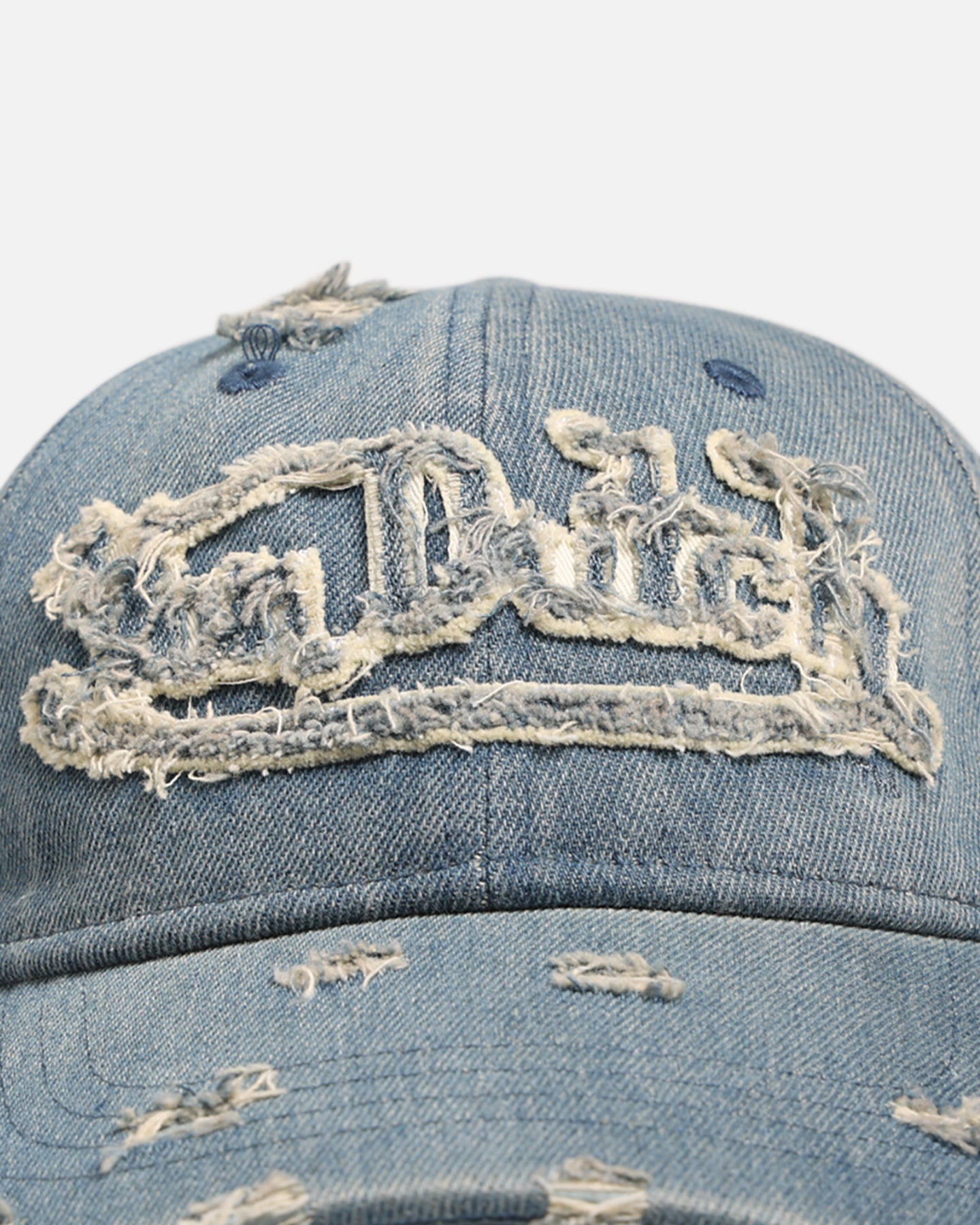 Von Dutch Washed Denim Strapback Hat Light Blue Acidwash | Culture