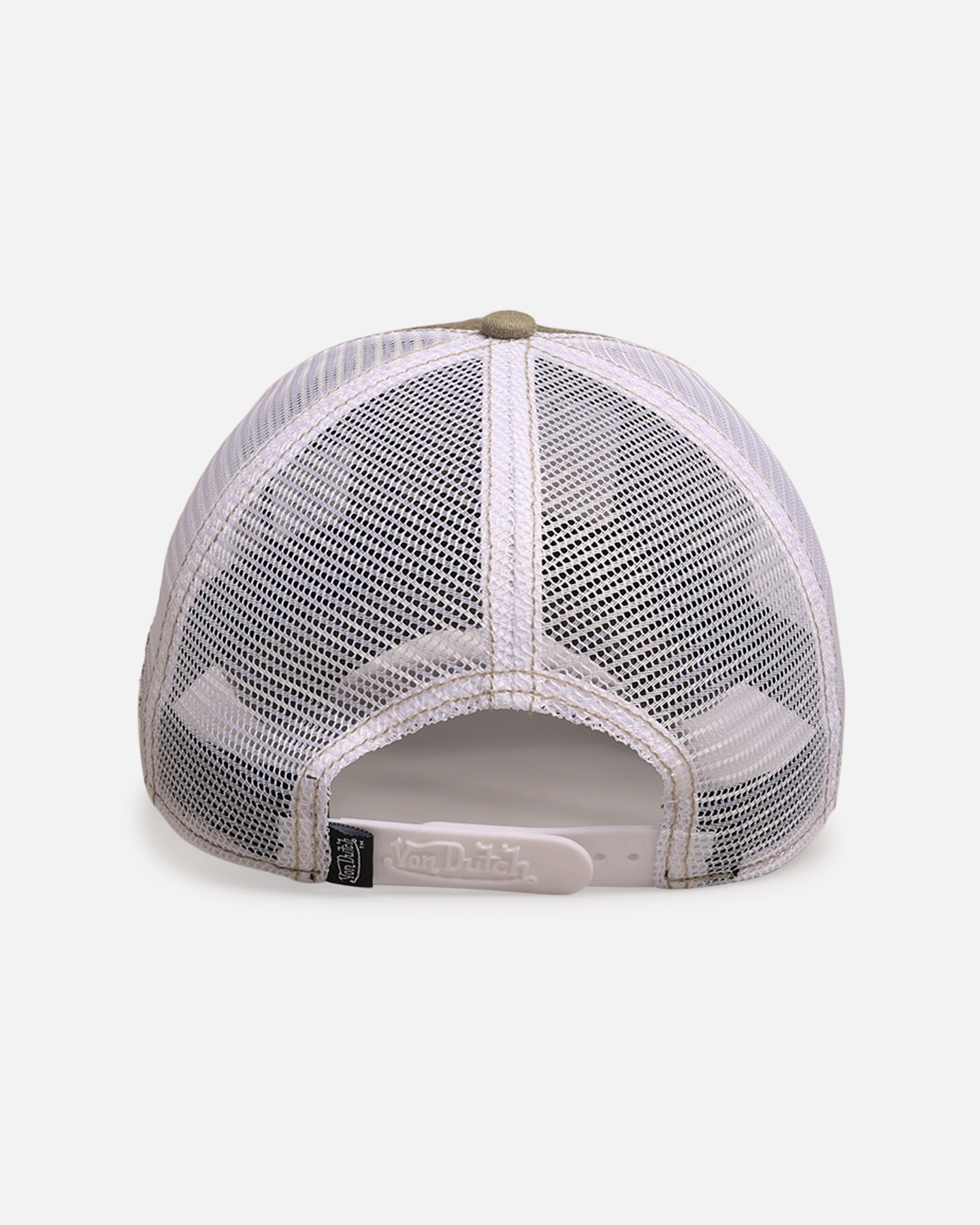Von Dutch Destroyed Twill Trucker Snapback Washed Khaki | Culture