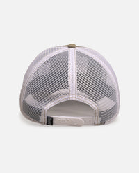 Von Dutch Destroyed Twill Trucker Snapback Washed Khaki