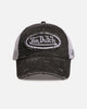 Von Dutch Destroyed Twill Trucker Snapback Washed Black