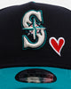New Era Seattle Mariners 'Team Color Hearts' 9FORTY A-Frame Snapback Official Team Color