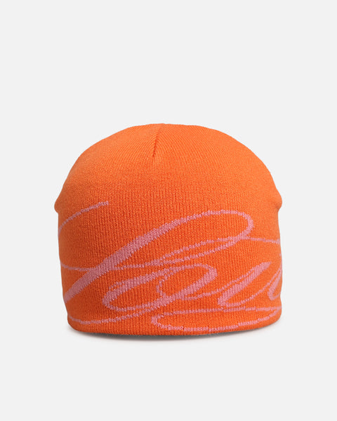 Loiter Skull Knit Beanie Orange | Culture Kings US