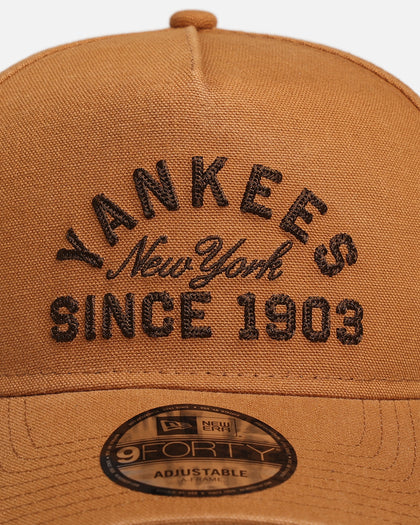 New Era New York Yankees 'Washed Canvas' 9FORTY A-Frame Snapback Walnut