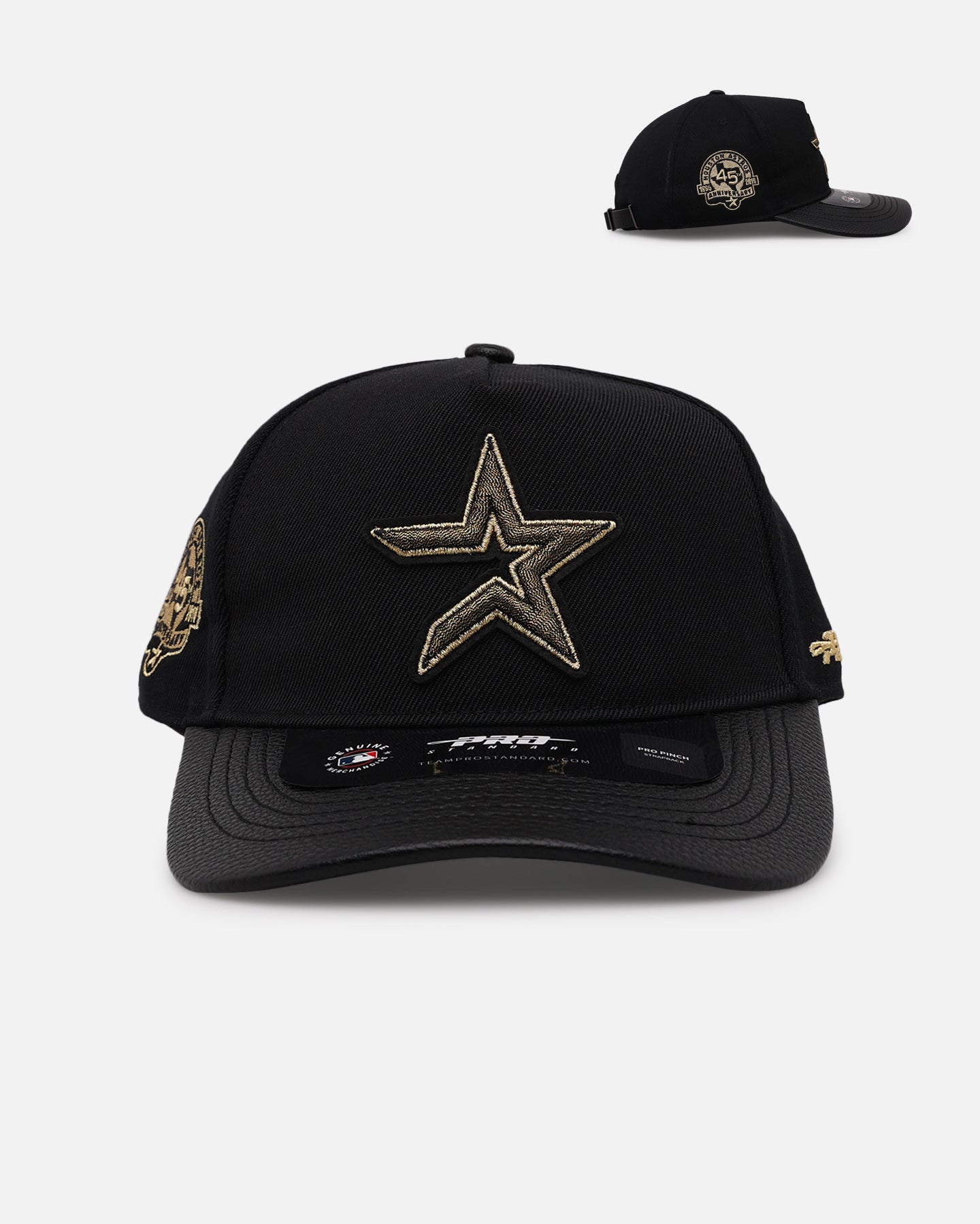 Pro Standard Houston Astros 'Gold Twist' Pro Pinch Strapback Black