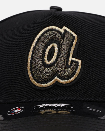 Pro Standard Atlanta Braves 'Gold Twist' Pro Pinch Strapback Black/Gold